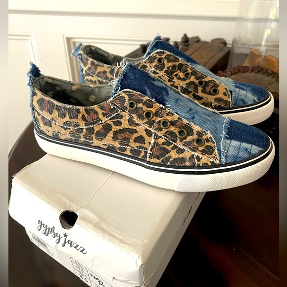 Cheeta & Denim Gypsy Jazz Shoes - Picture 1 of 4